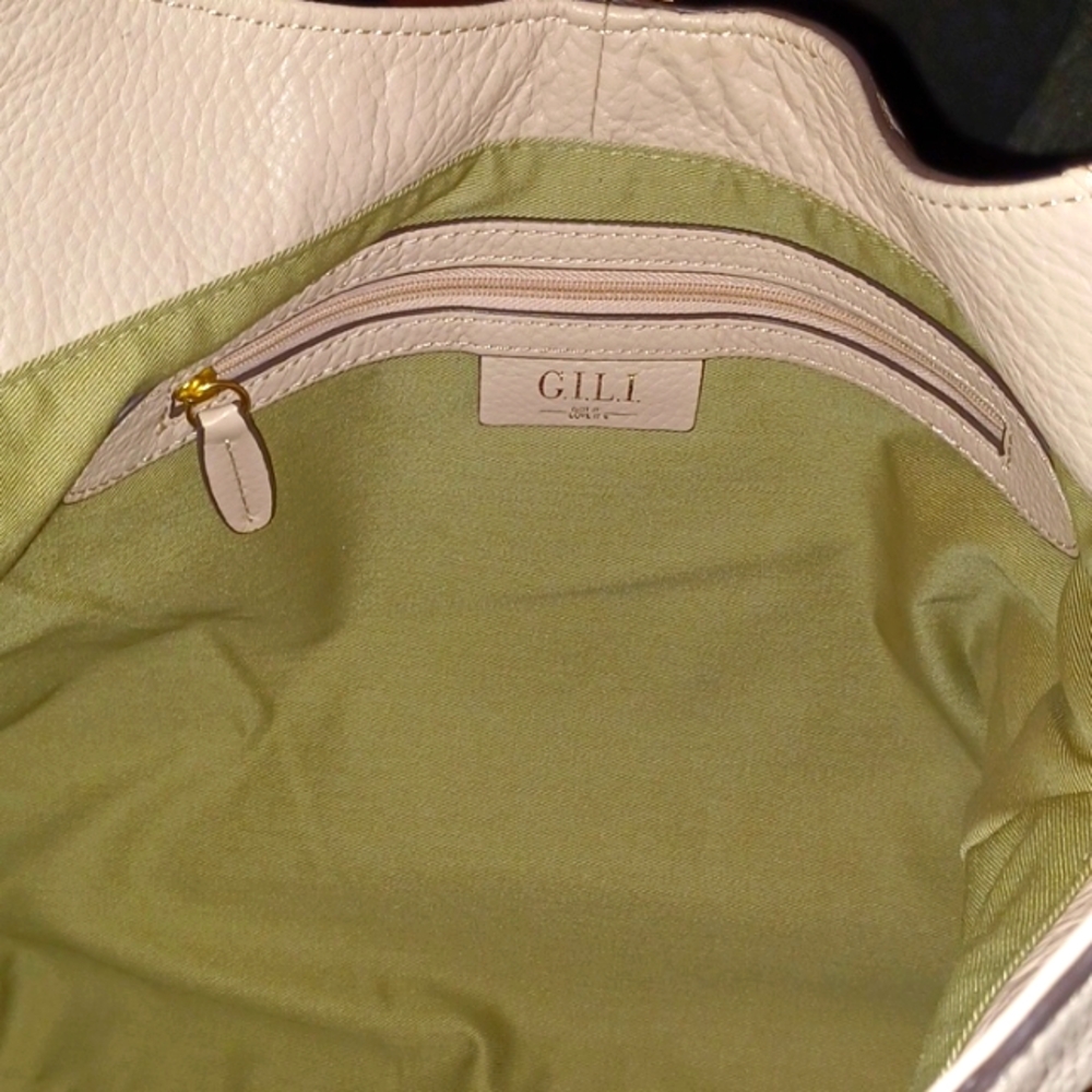 G.I.L.I Nude Pink Pebble Leather Hobo Bag - Picture 4 of 10